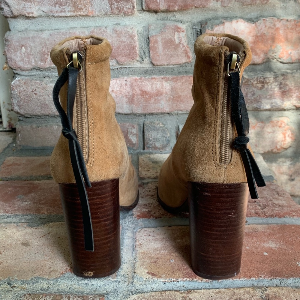 Jeffrey Campbell Rumble Tan Wood Block Booties - Picture 5 of 8